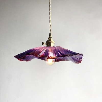 Violet - Hanglamp van Japans glas met bloemen