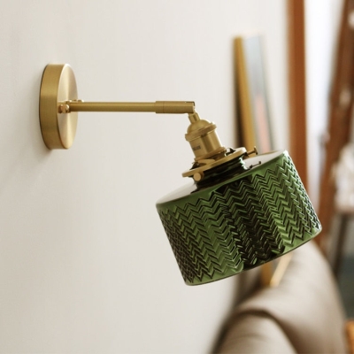 Vintage Noordse groene glazen wandkandelaar