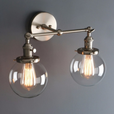 Radley Glass Globe-wandkandelaar met twee lampen