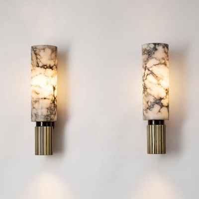Wit marmeren wandlamp