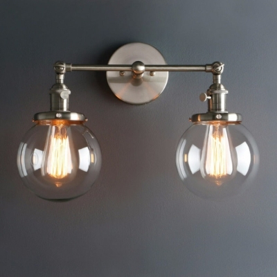 Radley Glass Globe-wandkandelaar met twee lampen