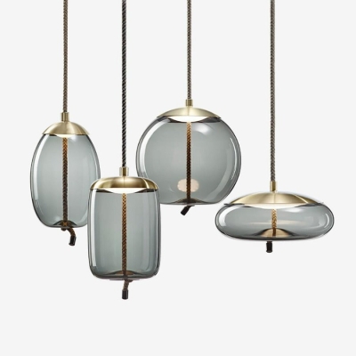 Noordse hanglampen van touw en glas
