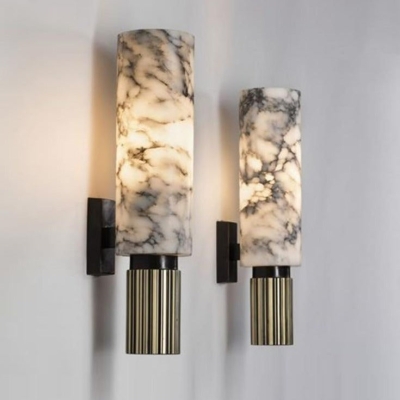 Wit marmeren wandlamp