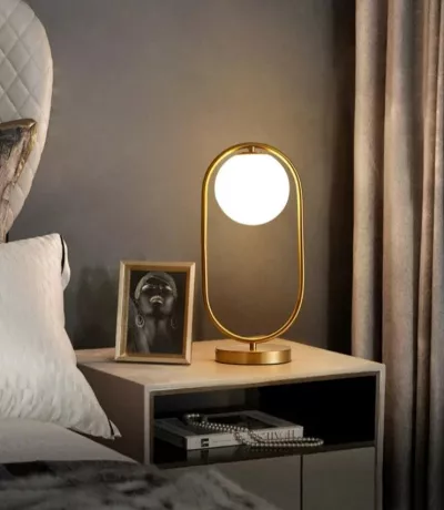 Moderne glazen bol tafellamp