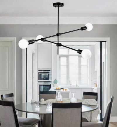 Moderne, schuine hanglamp met meerdere lampen